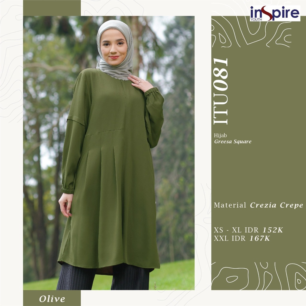 Inspire Tunik ITU 081 Atasan Wanita Bahan Crezia Crepe Model Simple Kekinian by Youth Inspire