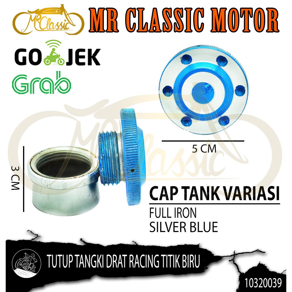 Tutup Tangki Motor Custom Variasi Drat Racing Titik Biru