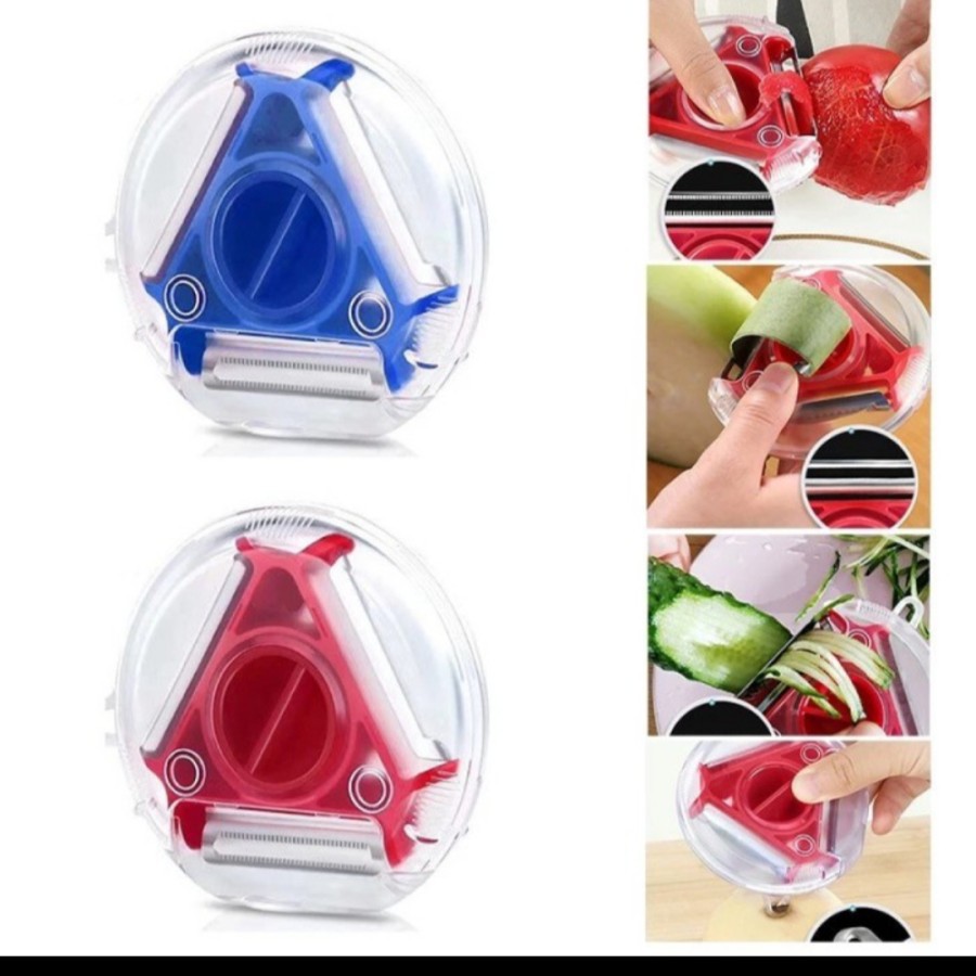 Pisau peeler 3 in 1 alat pengupas buah sayur dapur kitchen timun kupas