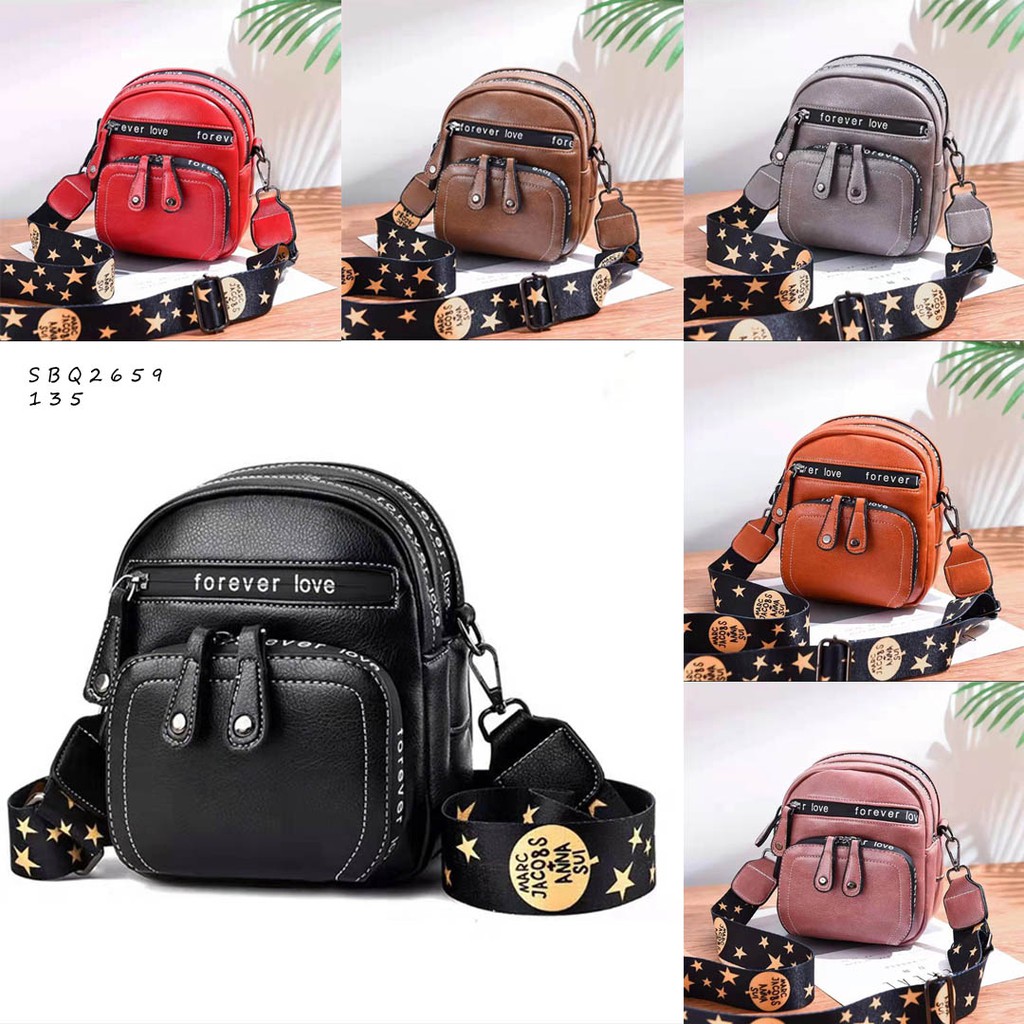 PROMO SBQ2659 Tas selempang sling bag MJ forever love import fashion cantik wanita