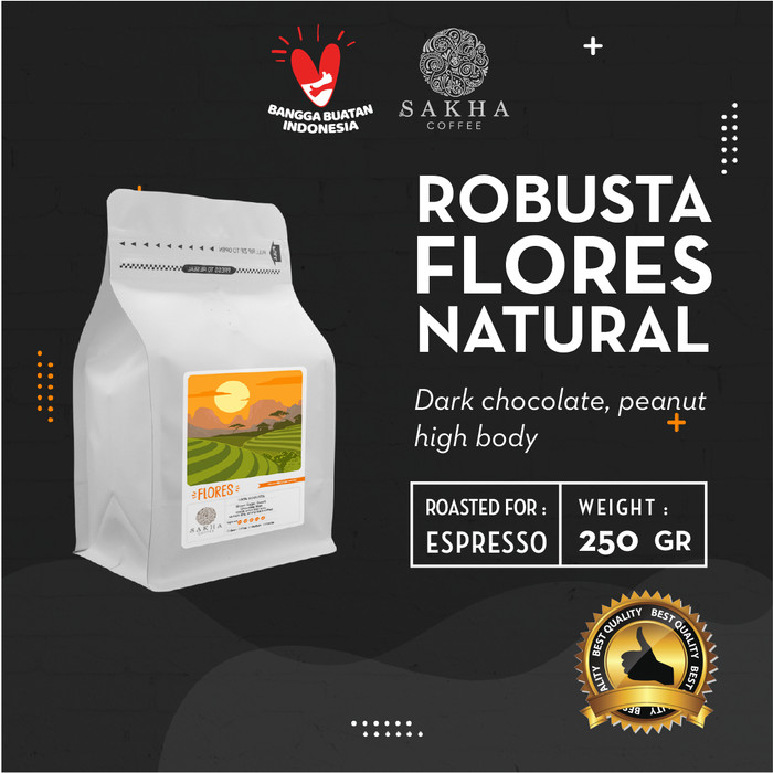 

Biji Kopi Robusta Flores Roasted For Espresso 250 Gram - SAKHA COFFEE - KRFLO250