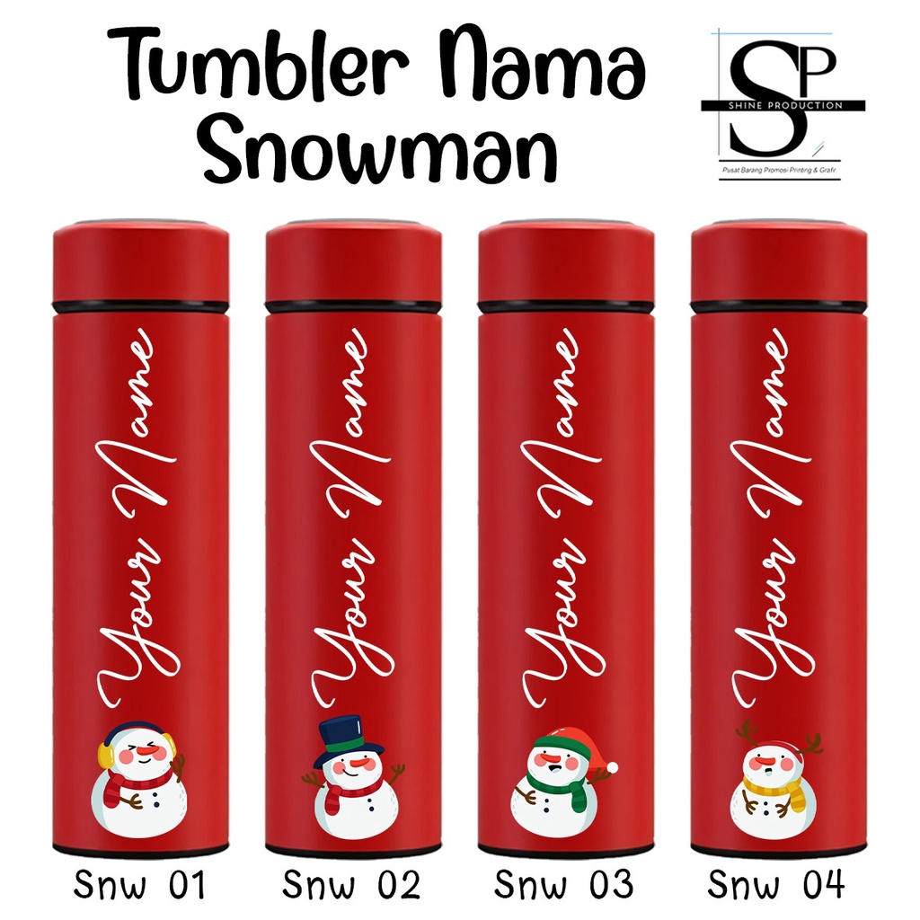 Tumbler Natal Snowman Custom Nama