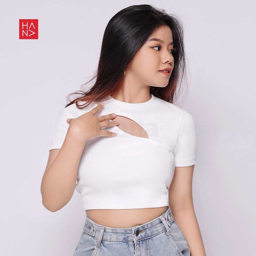 HanaFashion JKT - Alika Knit Crop Top Atasan Wanita - CT198