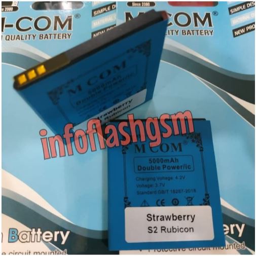 Battery Batre Baterai Double Power Mcom Strawberry S2 Rubicon