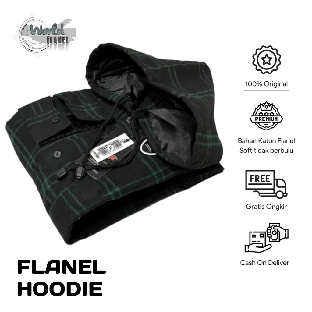 Kemeja hoodie Flanel Pria Kemeja Flanel hoodie Kemeja Kupluk Pria Hoodie Flanel Premium Unisex