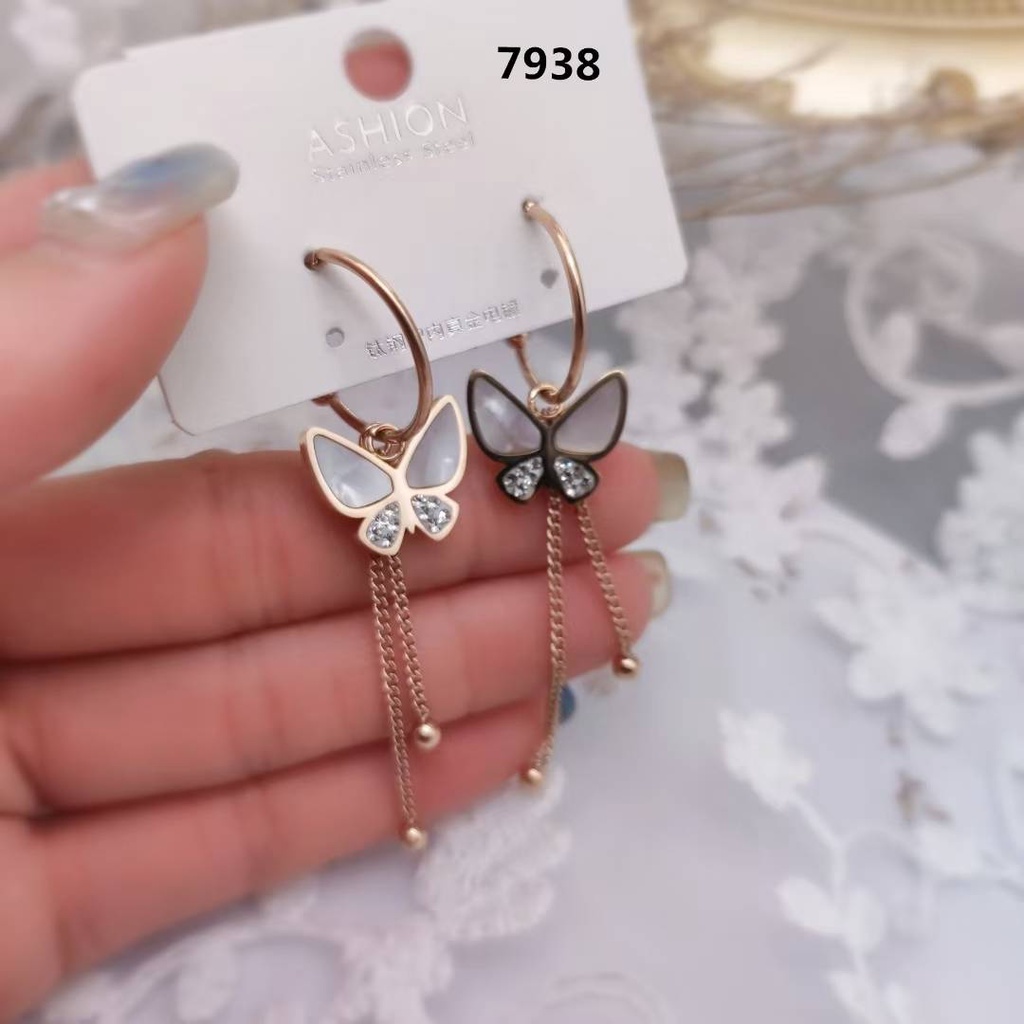 Anting pesta kupu kupu titanium grosir