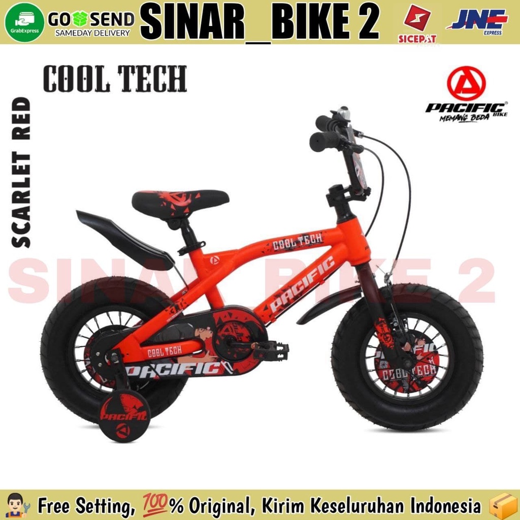 Sepeda Anak BMX PACIFIC COOL TECH Ukuran 12 16 &amp; 18 Inch Ban Jumbo 3.0