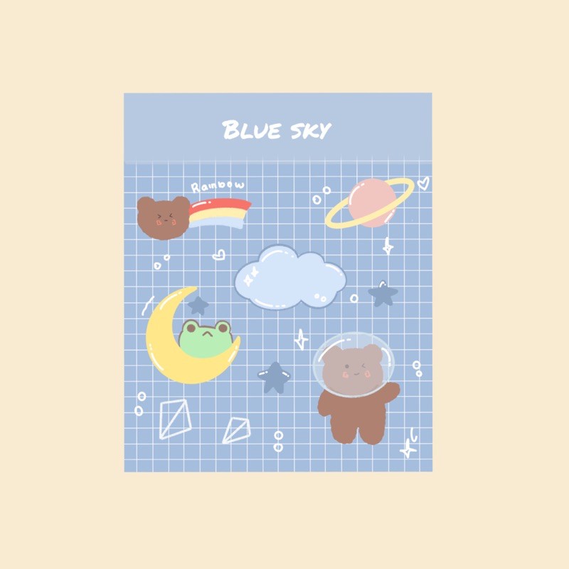 

blue sky sticker 1pcs sticker sheet notebook planer jurnal journal scrapbook sticker laptop