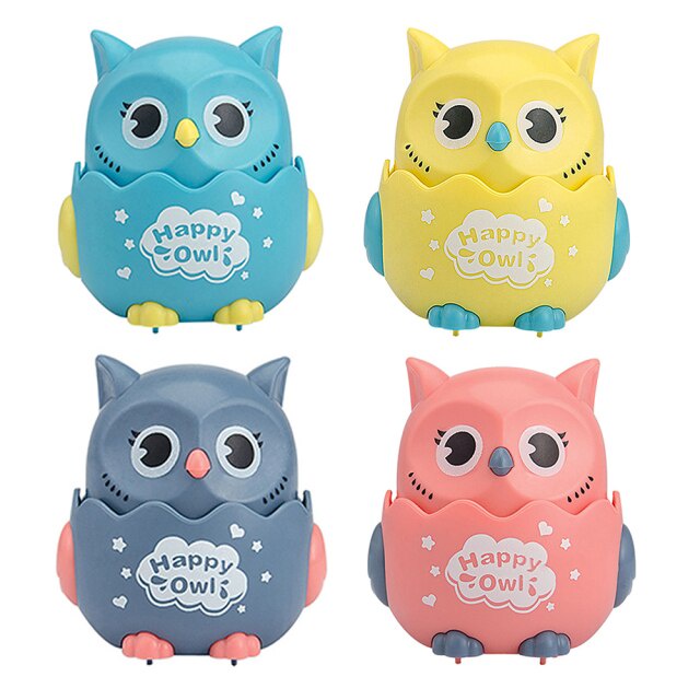 Mainan Happy Owl Tumbler Roda Rattle Roly Poly Karakter Owl Burung Hantu Atau Mainan Lucu Happy Owl Burung Hantu Press and Go