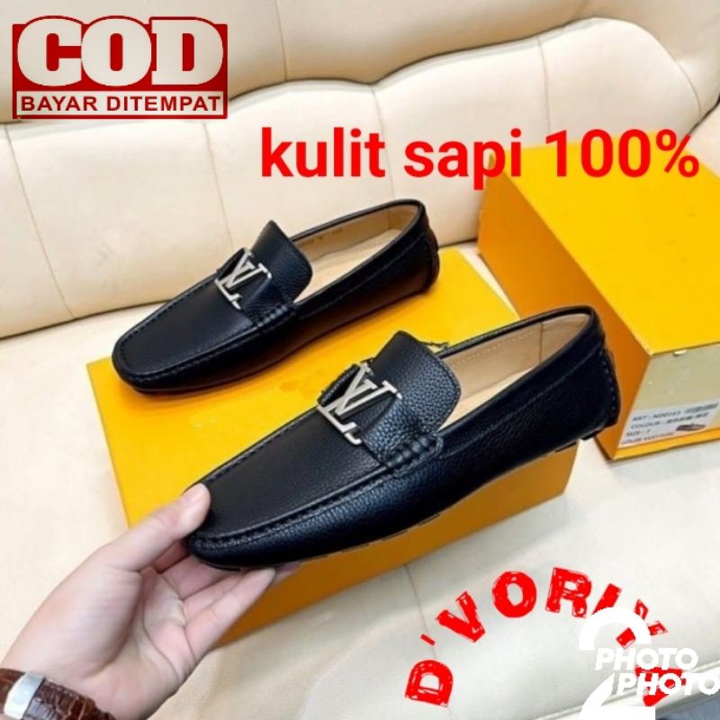 Pantofel casual pria sepatu kantor sepatu murah kasual sepatu kulit asli murah