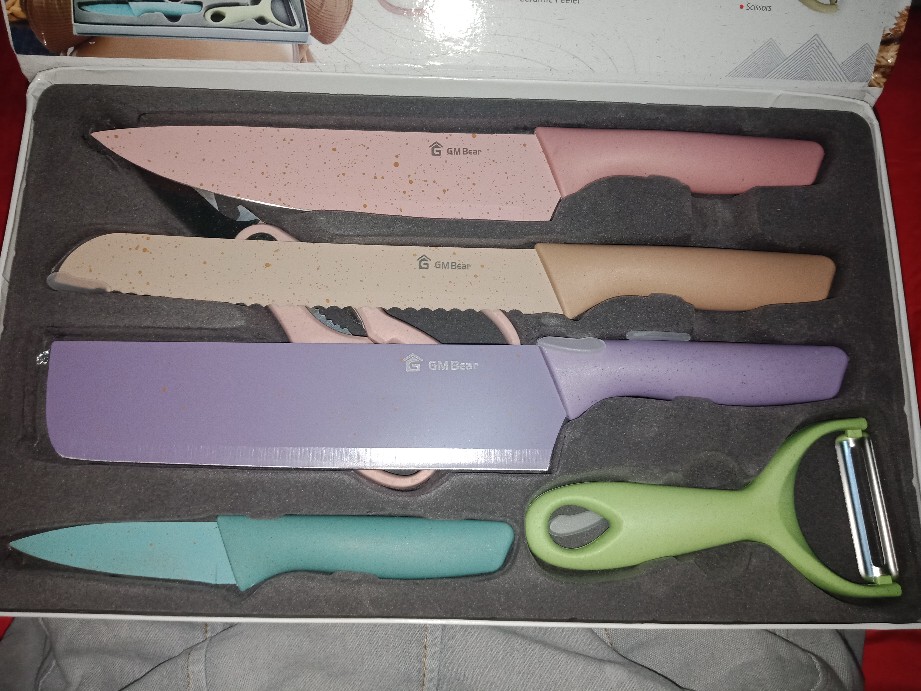 Gm Bear Pisau Dapur Set Isi 6pcs 1138-kitchen Knife Set Multicolor
