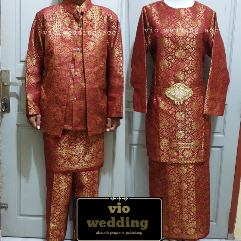 baju songket pengantin palembang