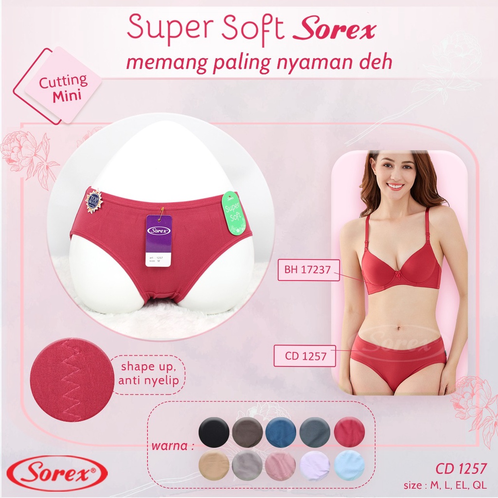 CD Wanita Sorex Midi 1257 Super Soft | Celana Dalam Sorex Perempuan Dewasa | Open Sorex Ecer