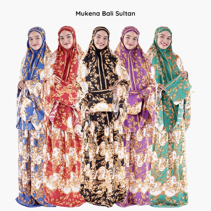 TERLARIS MUKENA BALI MOTIF SULTAN CLASSIC BEST QUALITY / MUKENA JUMBO DEWASA - BIRU