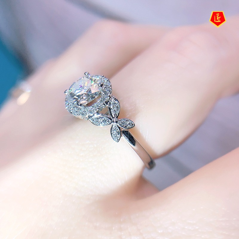 [Ready Stock]Special-Interest Design Moissanite Pt950 Fairy Butterfly Women's Ring