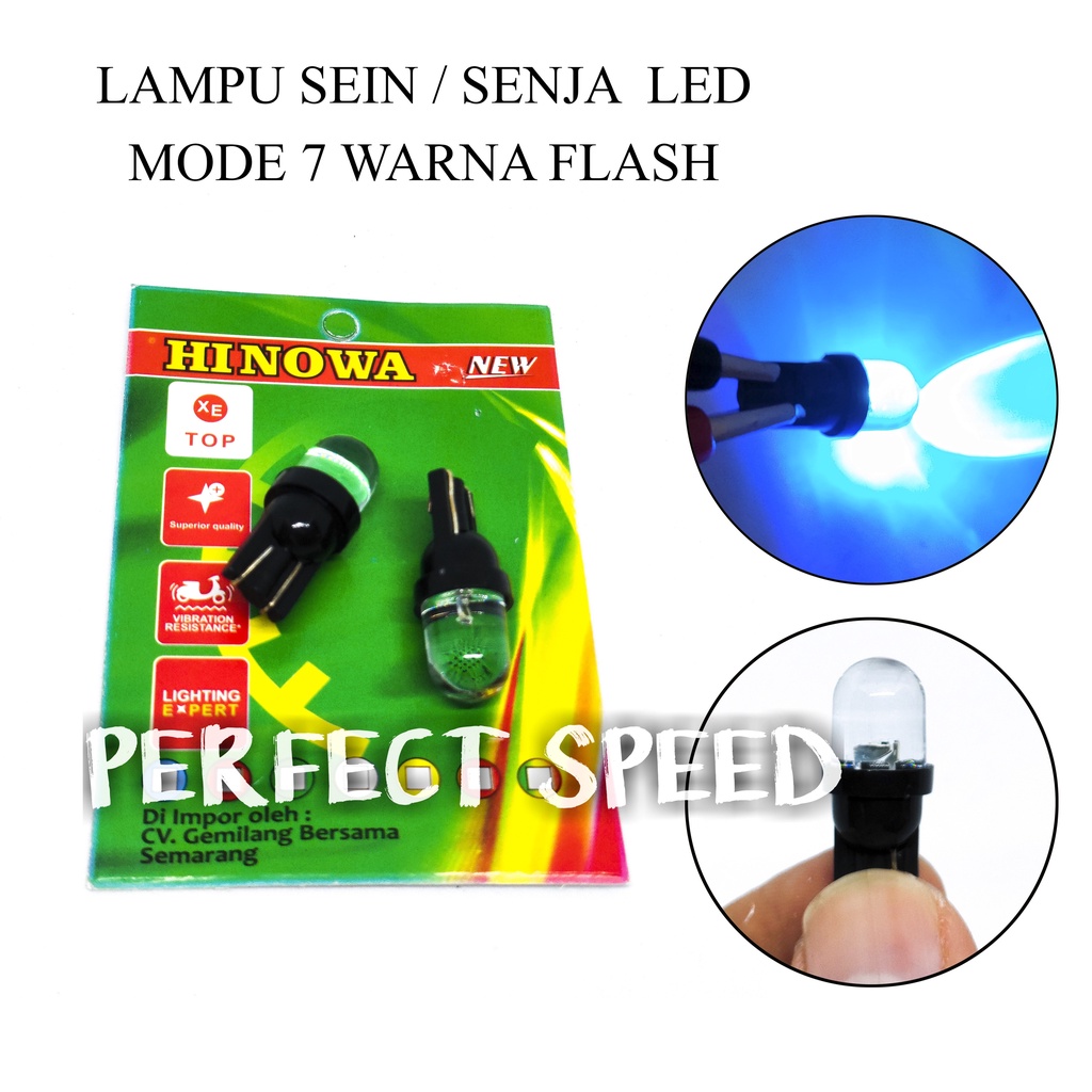 2BUAH LAMPU LED COLOK T-10 RGB FLASHING BISA UNTUK SEIN / SENJA UNIVERSAL