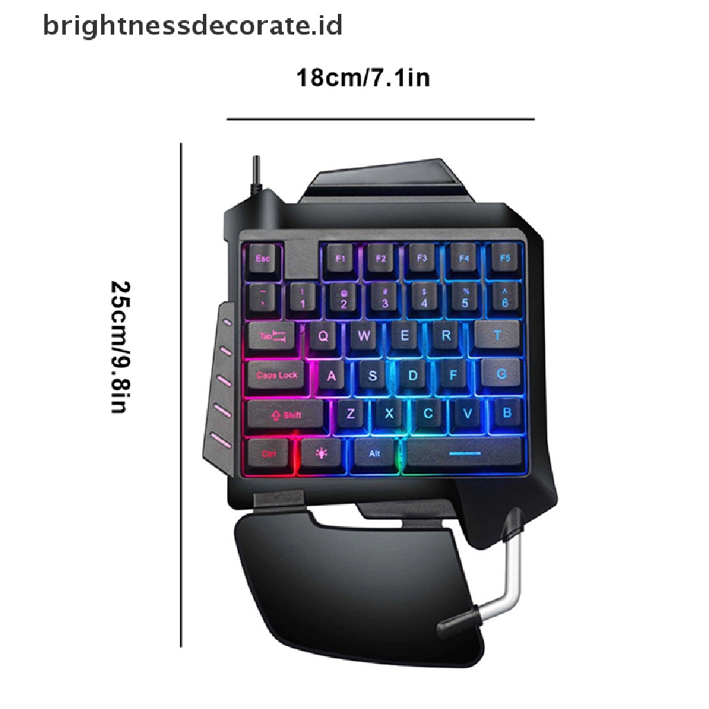 (Birth) Keyboard Gaming Mekanik Satu Tangan Dengan Lampu Rgb