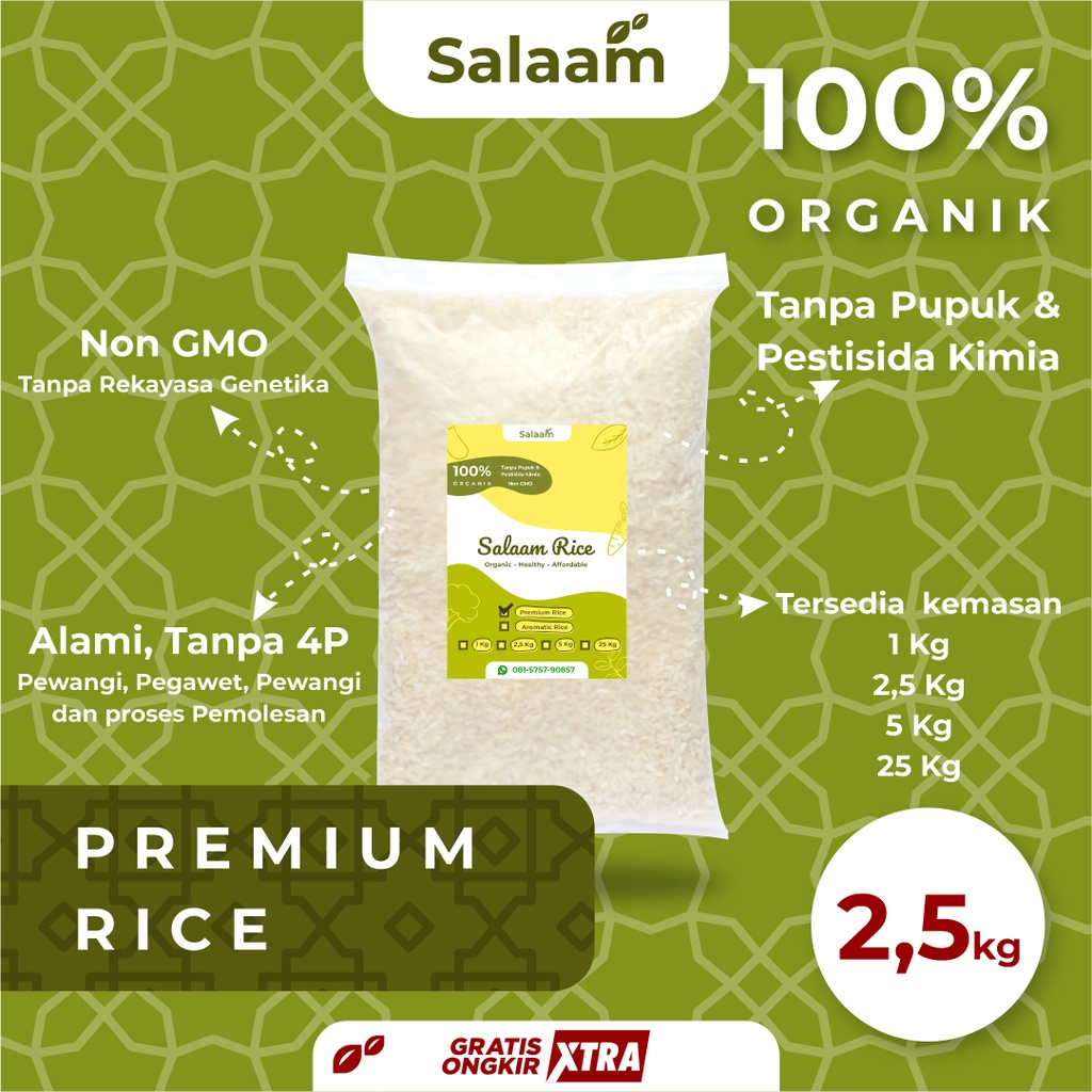 

Beras Fitrah Organik Premium | 2,5 kg Zakat Fitrah Murah Berkualitas - 2.5 kg