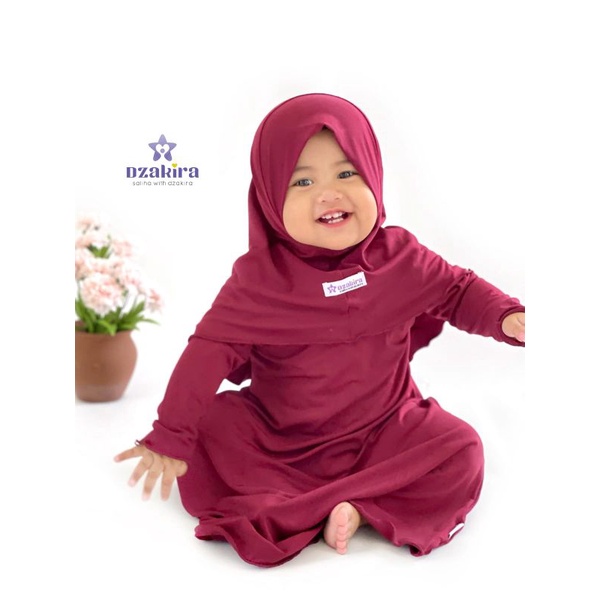 GAMIS ANAK BAYI KIA DAILY by DZAKIRA PEREMPUAN BAHAN JERSEY PREMIUM MAROON