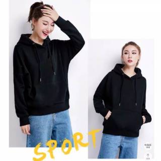  Baju  Kekinian  Sweater Wanita Model  Potongan Longgar Hoodie 