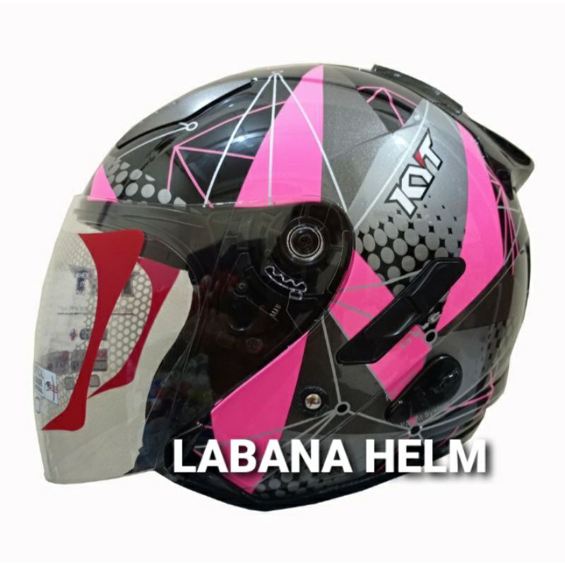 HELM KYT GALAXY SLIDE MOTIF SERI 6 BLACK FUXIA