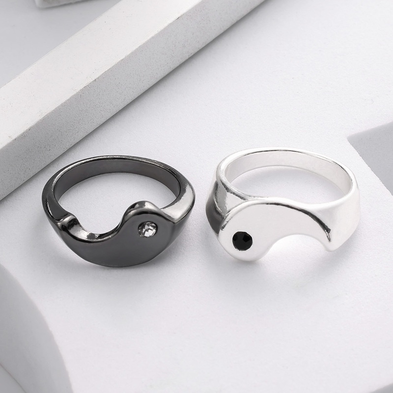 Cincin Jari Desain Yin Yang Tai Chi Bagua Gaya Punk Untuk Pria Dan Wanita