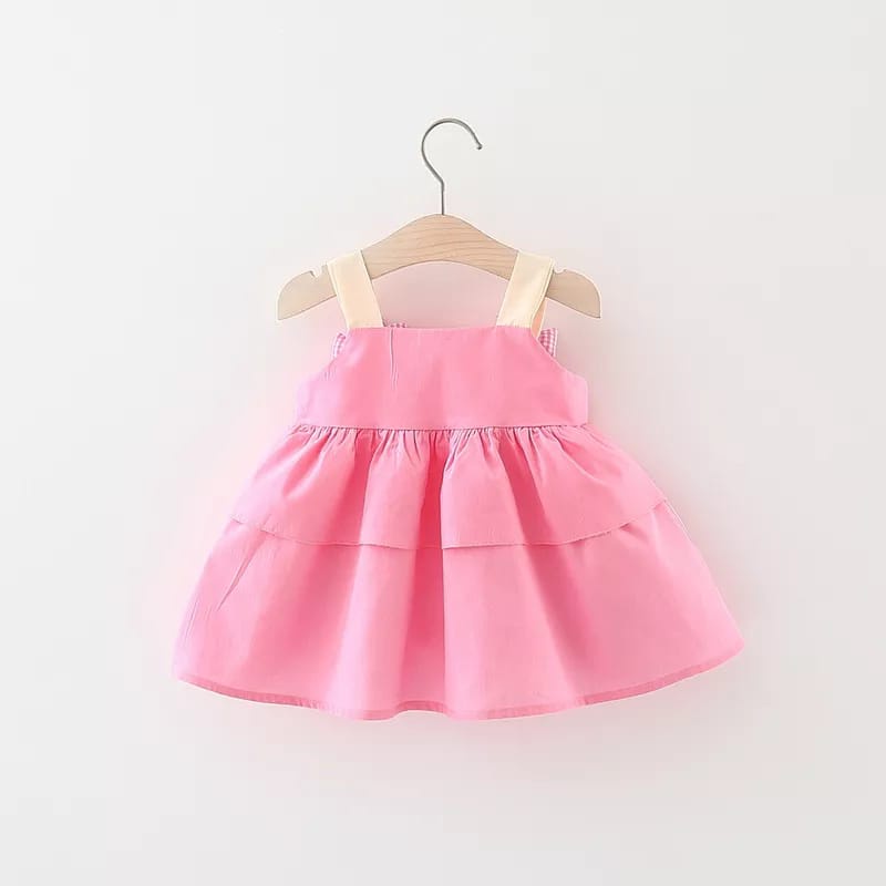 [COD] dress anak perempuan lengan pendek usia 4 tahun motif bunga pink dan purple import / babylovanta