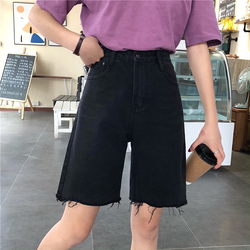 Hitam Shorts Jeans Pants | Celana Pendek Wanita Casual Korea Jumbo