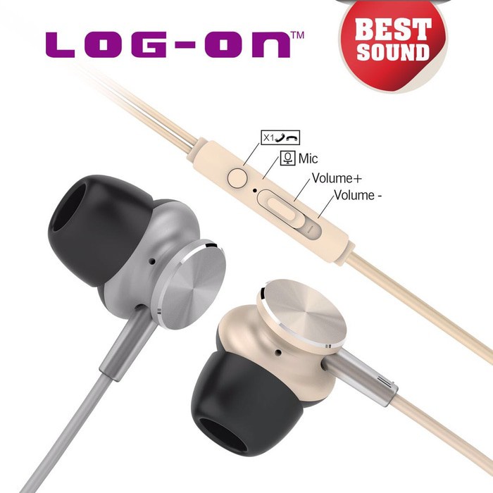 PROMO SULTAN EARPHONE LOG-ONN HANDFREE ROAR METAL HI-FI LO-900 HEADSET SUPER BASS