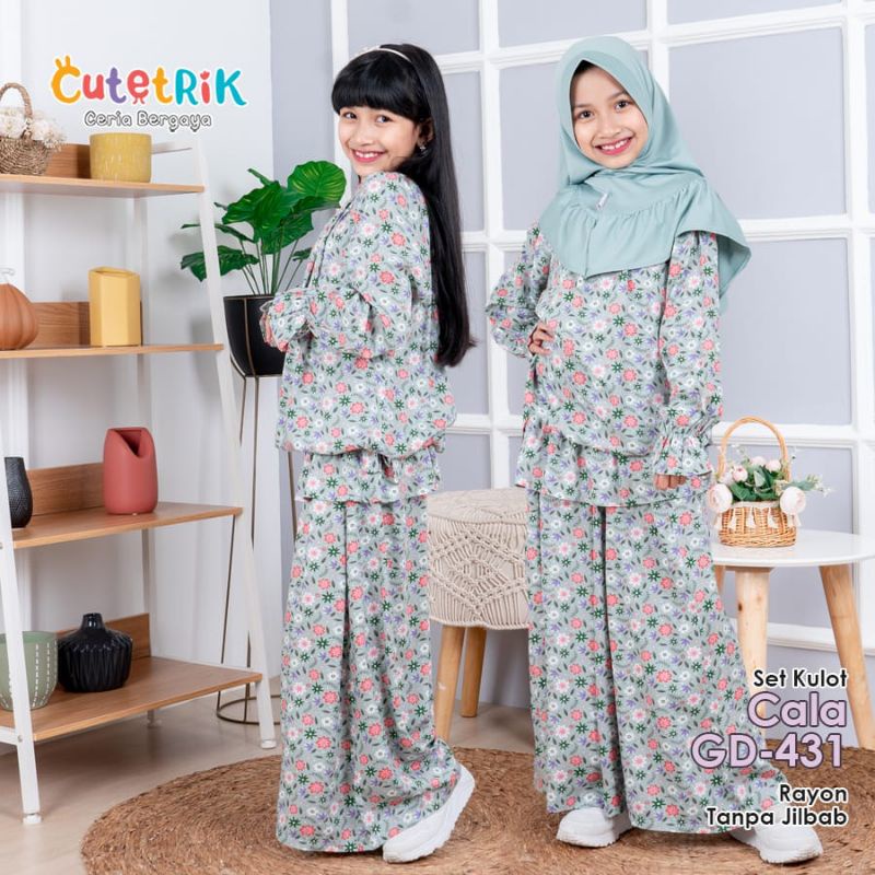 Setelan Celana Cala by Cutetrik/ Setelan Celana Anak Perempuan Muslim/ Setelan Rayon Anak/ Cutetrik 