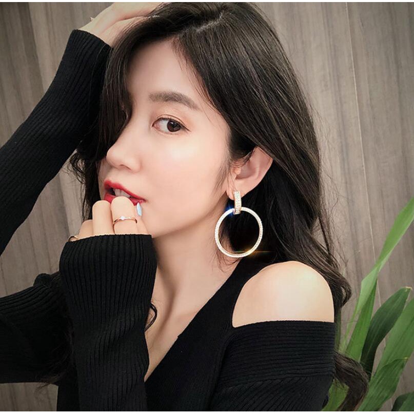 925 jarum perak internet influencer aksesoris SHANZUAN gaya anting-anting cincin temperamental antin