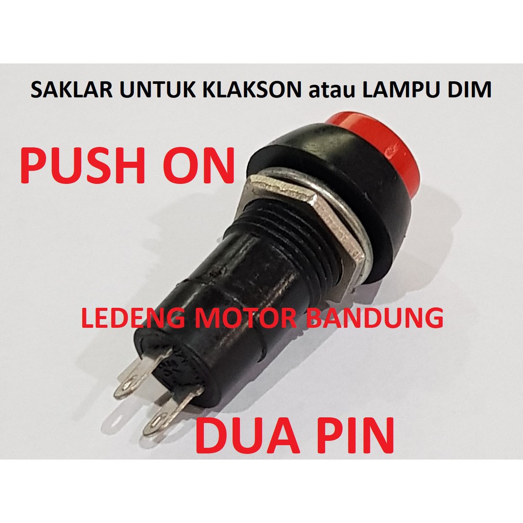 Push ON Switch Bulat 2 Pin Saklar Klakson Tombol Lampu Dim Motor