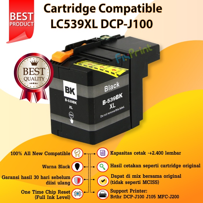 Cartridge Compatible LC535XL LC539 LC535 XL Tinta Printer Brthr DCP-J100 J105 MFC-J200