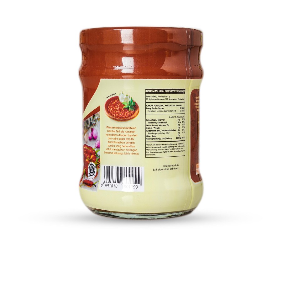 SAMBAL TERI ULEG FINNA 175GR JAR HALAL