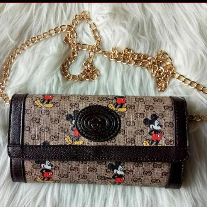 clutch gucci mickey wallet with chain strap