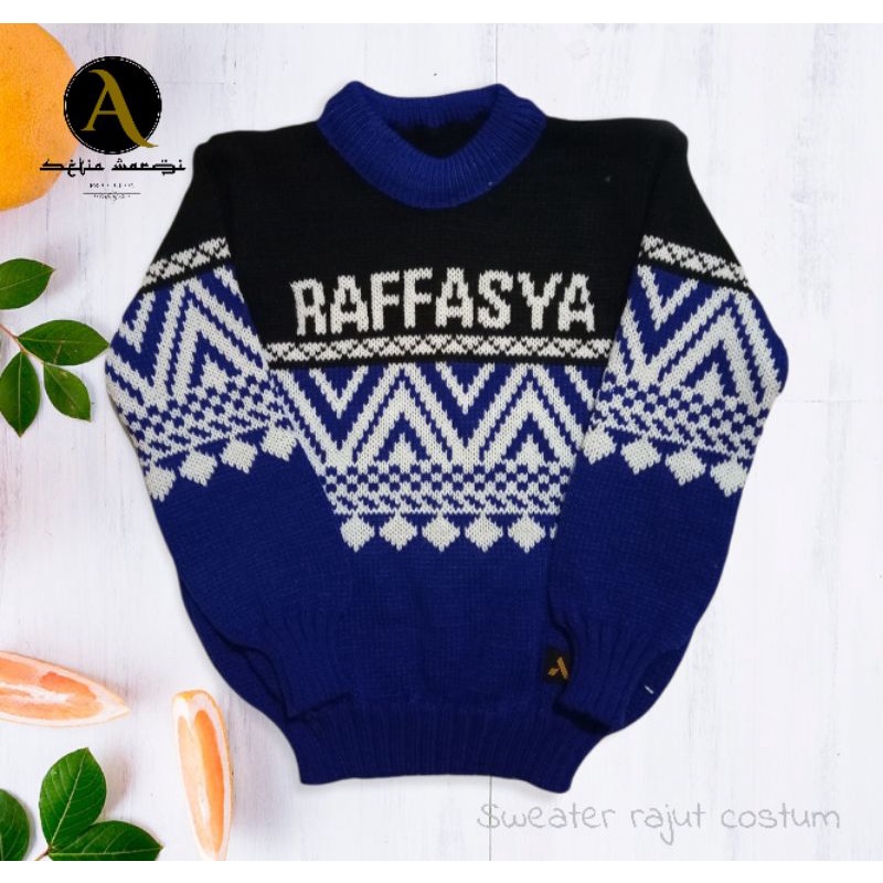 SWEATER RAJUT COSTUM | FREE NAMA | TEBAL MURAH