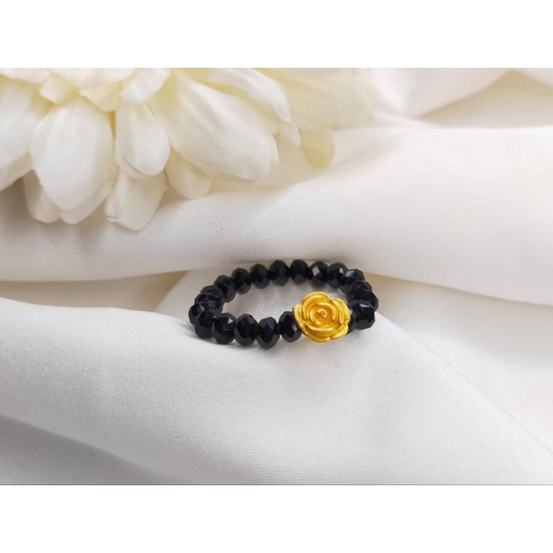 CINCIN KRISTAL MAWAR EMAS HONGKONG