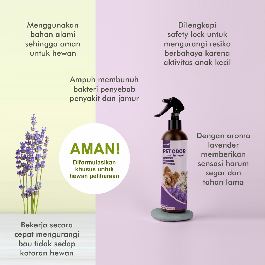 CATAPAW Penghilang Bau Kotoran Kucing Anjing / Pet Odor Remover Penghilang Bau Pesing Pup Pipis Kucing / Pewangi Pasir Gumpal Kucing Cat Litter Box - Aroma Lavender