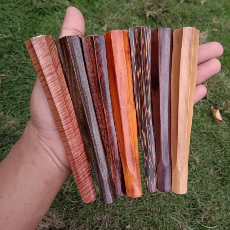 Once Pipa Motif Belimbing Panjang 13cm Varian 7 Kayu Langka Nusantara