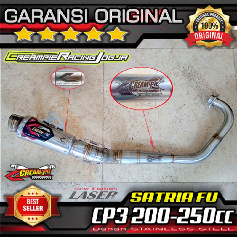 Knalpot Creampie Satria FU 200cc CP3 Ex Samping dan Ex Lurus