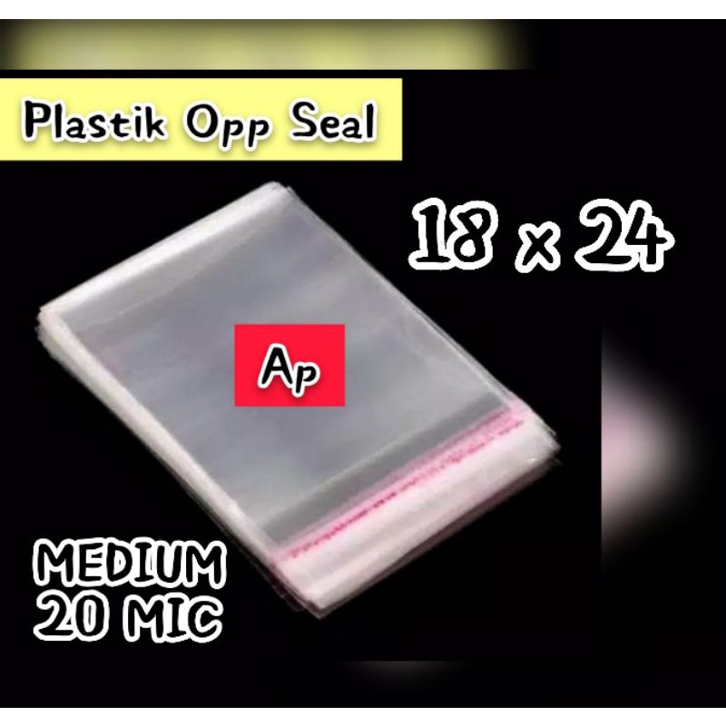 

Plastik OPP seal atas uk 18 x 24 cm ( 20 micron ).