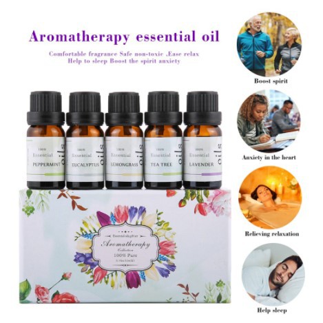 [PEWANGI] - Firstsun Set Pure Essential Fragrance Oils Aromatherapy Diffusers 10ml 5PCS - RH-05