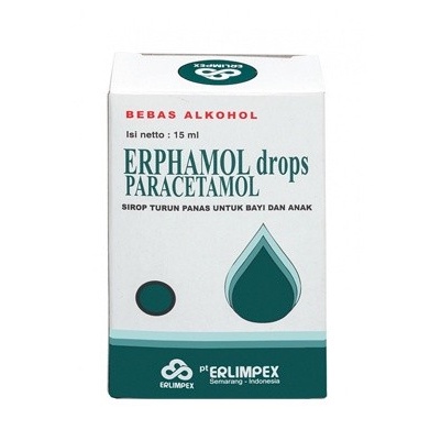 ERPHAMOL DROPS 15ML - Obat Demam Panas Bayi Parasetamol Anak Paracetamol Erpamol Drop