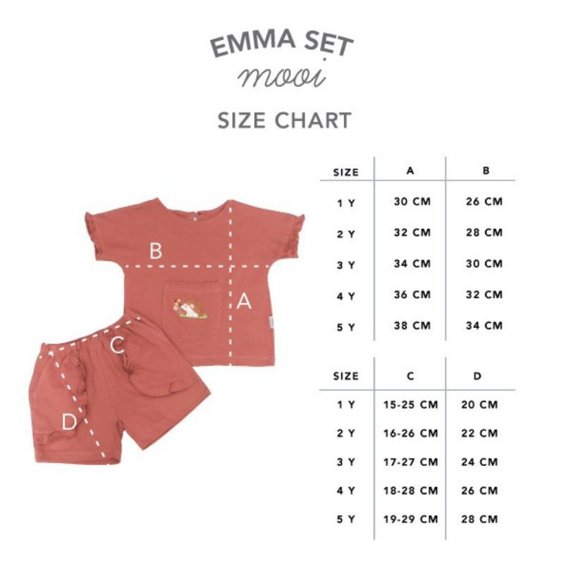 Mooi EMMA SET / Setelan Baju Anak Perempuan Baju Ruffle Celana 1-5y