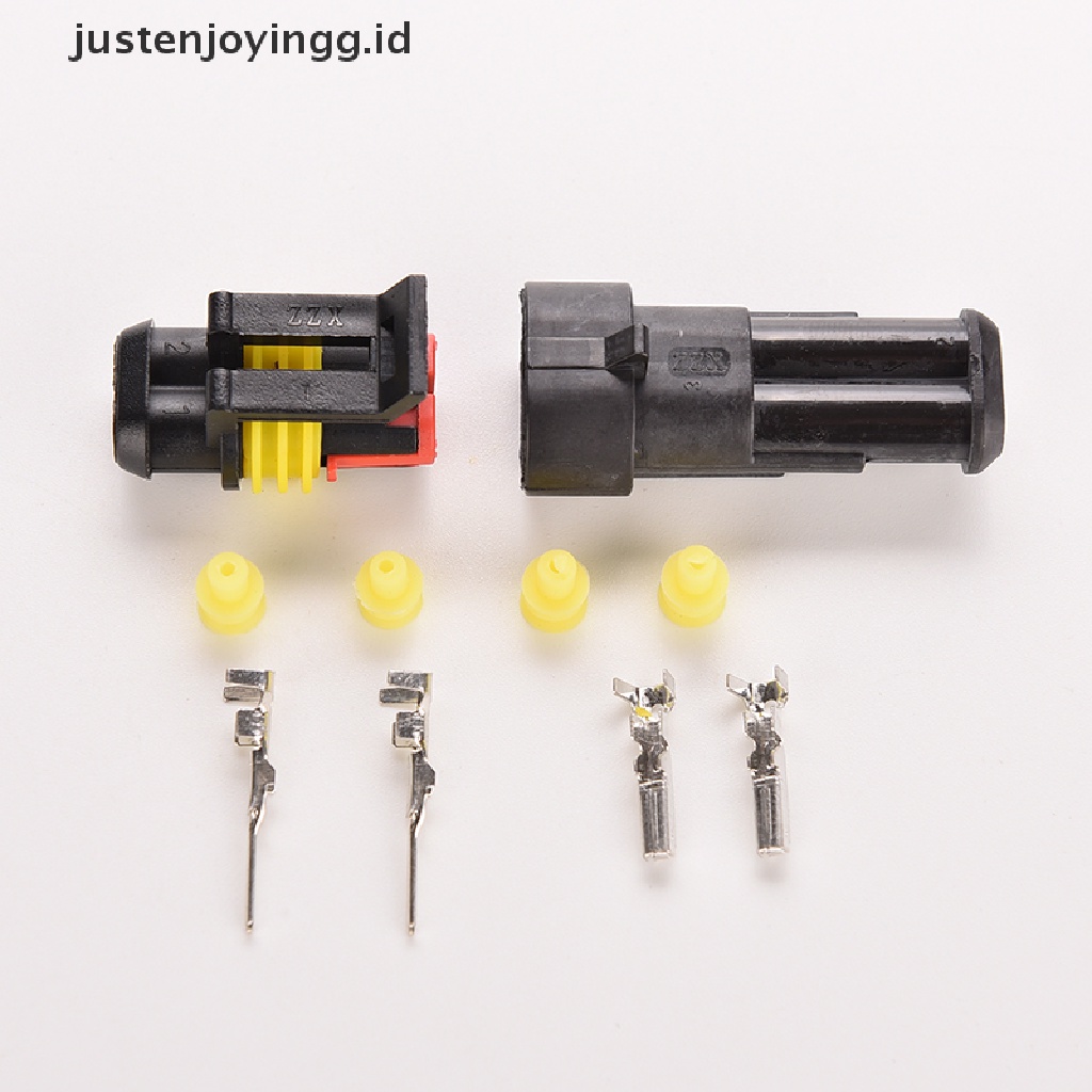 5pcs / Set Plug Konektor Kabel Listrik 2 Pin Tahan Air Untuk Mobil