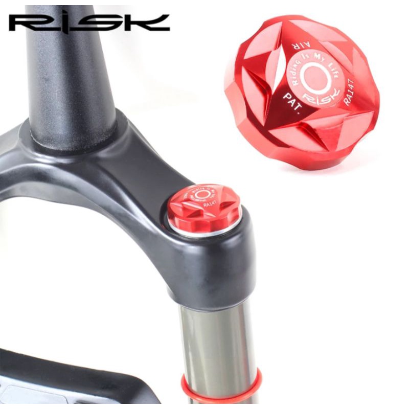 Risk Tutup Pentil Fork Air Sepeda Cover Cap Fork Air Sepeda Suntour Rockshox Fox Garpu Sepeda Merah