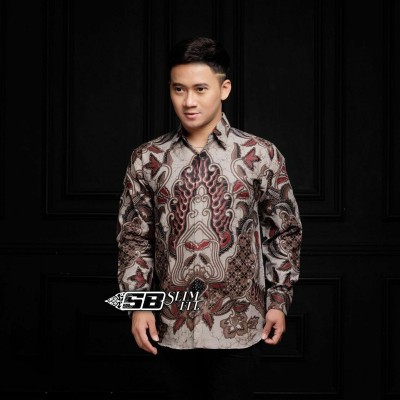 Baju Batik Pria Slimfit Big Size M L Xl Xxl Atasan Kemeja Batik Lengan Panjang Original