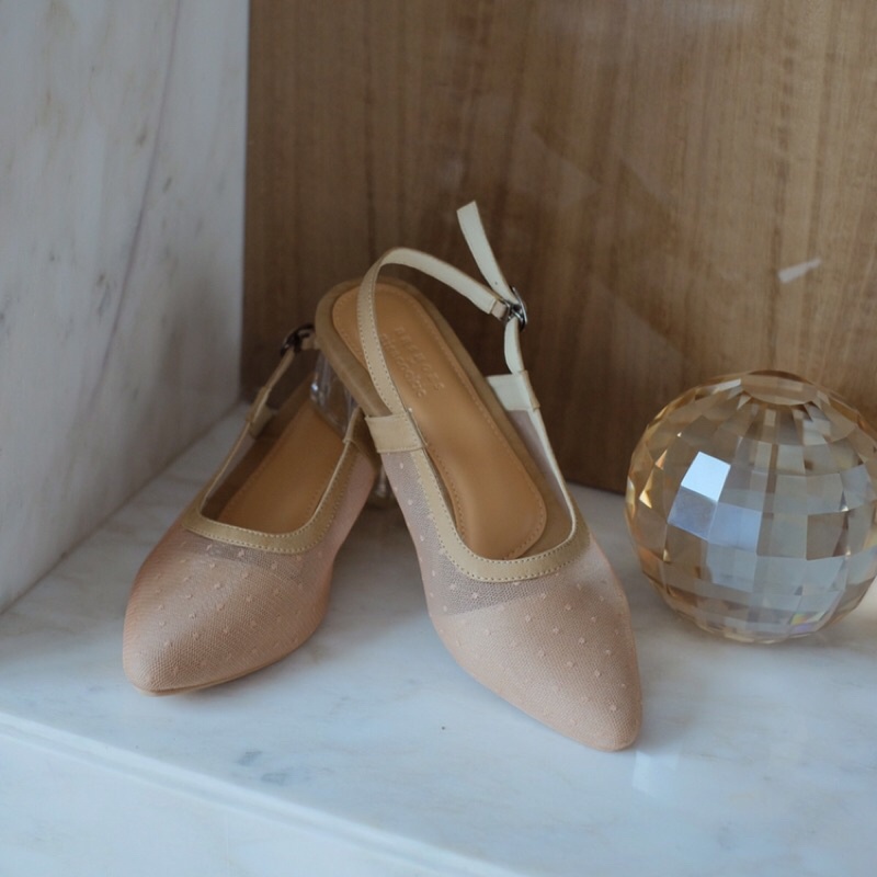 BRSHOES X NISACOOKIE AURORA Shoes Heels Sandal Brukat Wanita Hak Kaca Transaparan