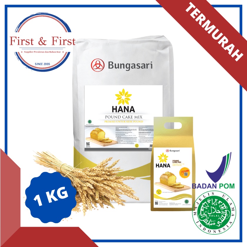 Bungasari Hana Pound Cake Mix 1 Kg - Hana Premix Pound Cake 1 Kg