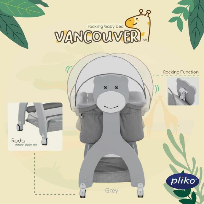 Box Bayi Pliko Vancouver Rocking Baby Bed Music Light Ayunan Bassinet Yamousukro